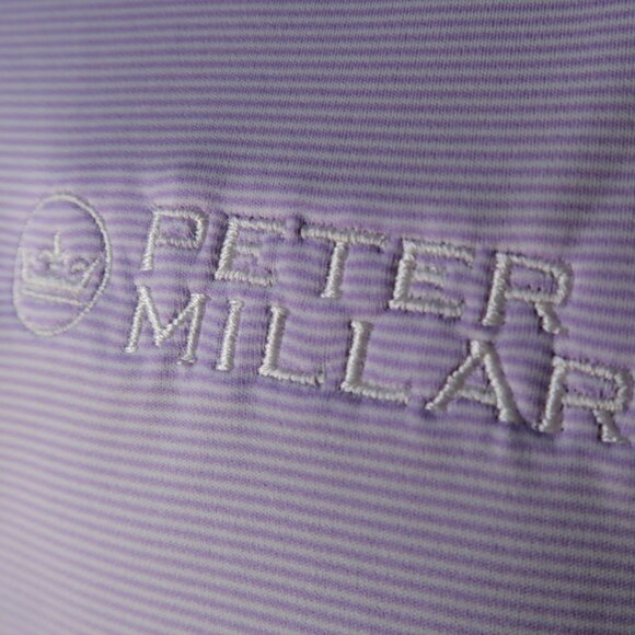 Peter Millar Summer Comfort Lavender Pin-Striped Talis Polo (XXL) ⛳️ - Picture 1 of 10